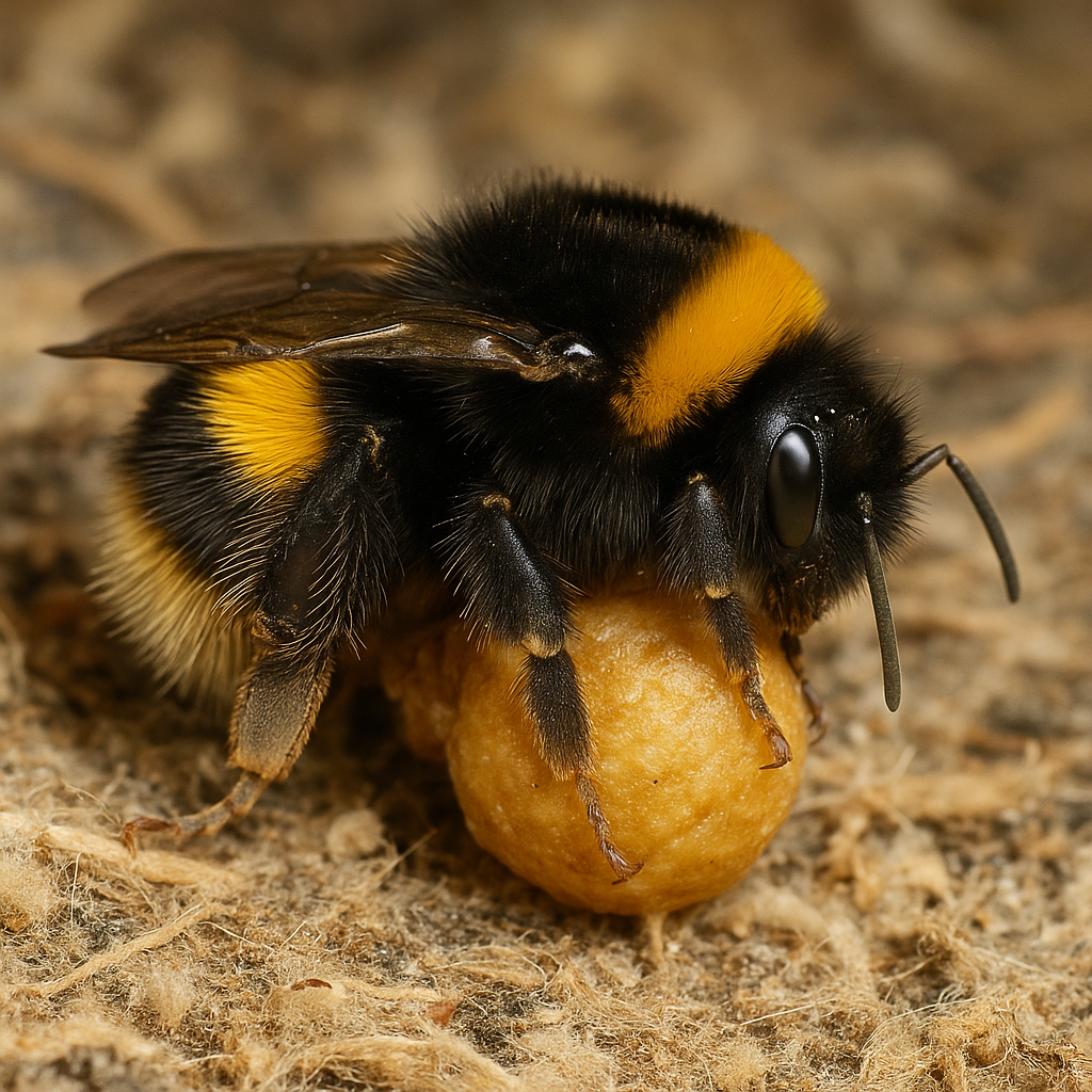 brütende hummel auf brutzelle