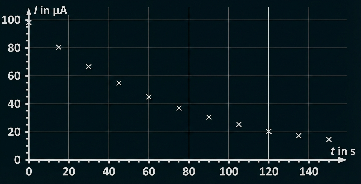 Messwerte eingetragen in Diagramm