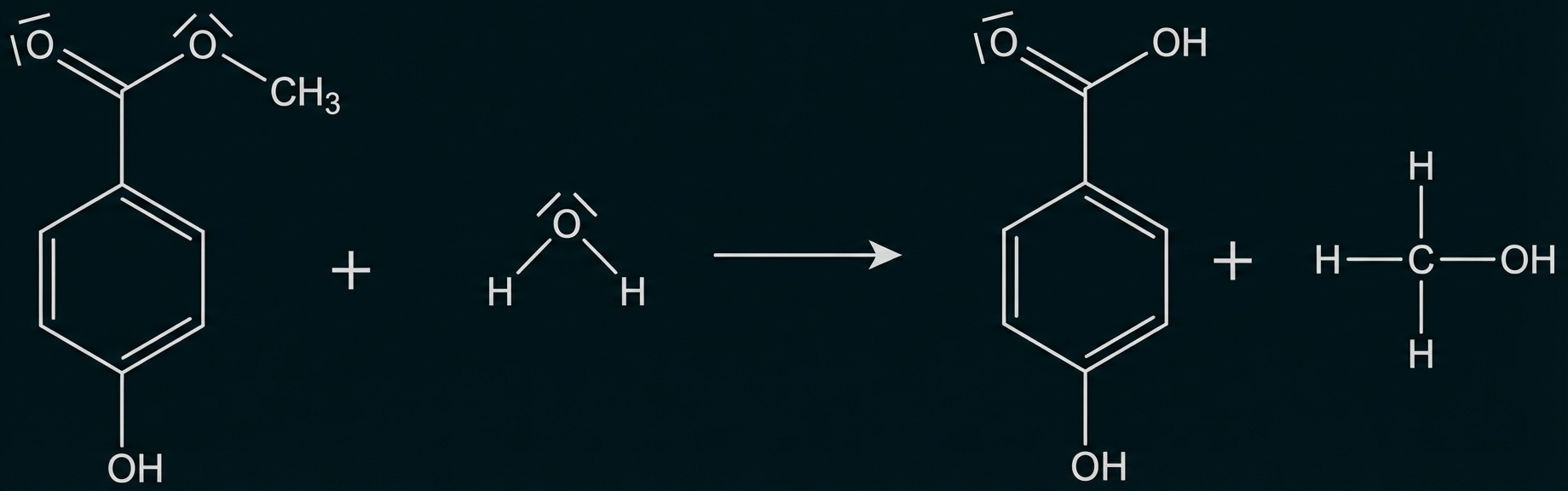 Hydrolytische Spaltung Hydrolyse von 4-Hydroxybenzoesäuremethylester