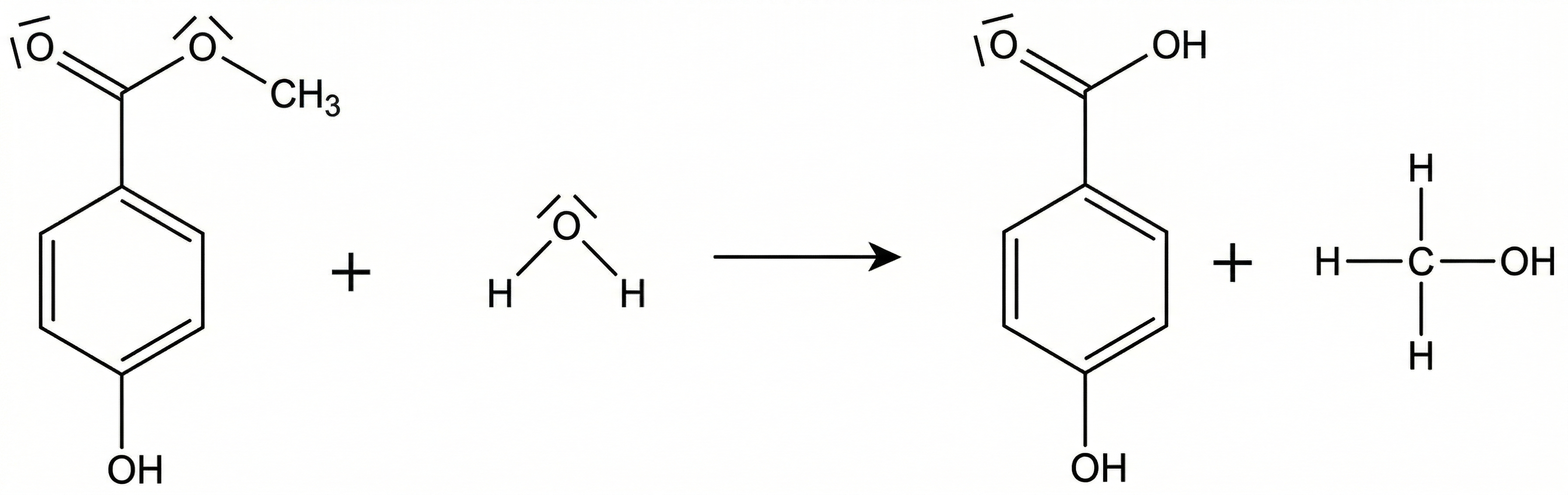 Hydrolytische Spaltung Hydrolyse von 4-Hydroxybenzoesäuremethylester