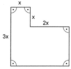 Geometrische Figur mit markierten Seitenlängen und rechten Winkeln.
