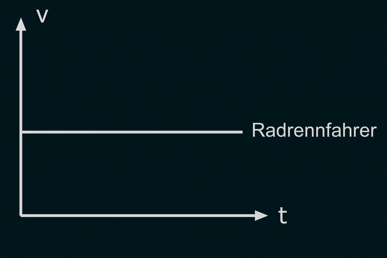 v-t-Diagramm eines Radrennfahrers mit konstanter Geschwindigkeit