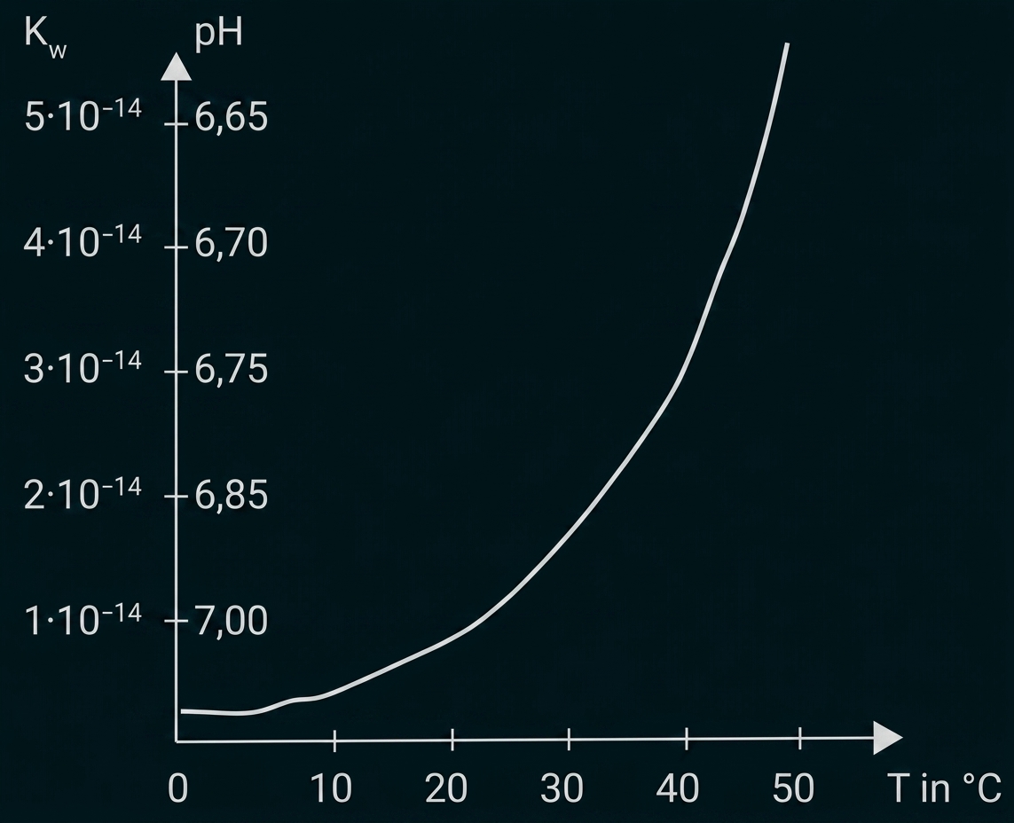 Diagramm Temperaturabhängigkeit des Ionenprodukts von Wasser