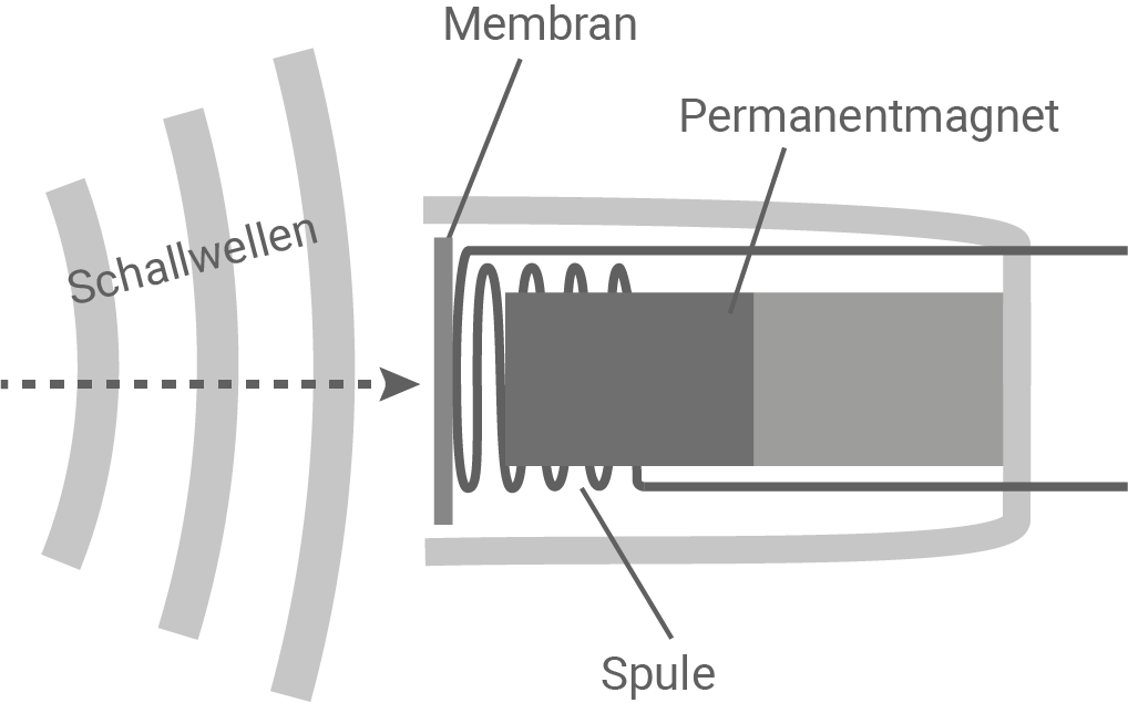 hessen physik abi lk 2021 vorschlag a1 material 4 schematischer aufbau eines tauchspulenmikrofons
