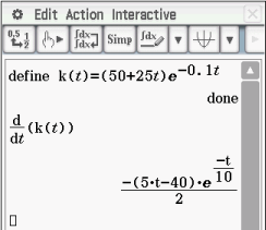 Mathematische Gleichungen und Ableitungen in einem Software-Interface.