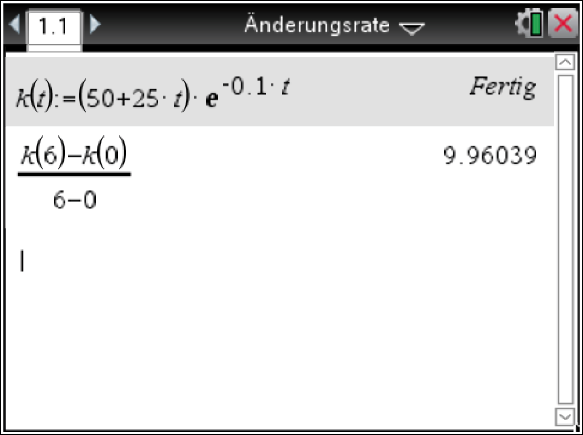 Mathematische Gleichung zur Berechnung einer Änderungsrate.