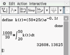 Mathematische Gleichung und Berechnung in einer Softwareanwendung.
