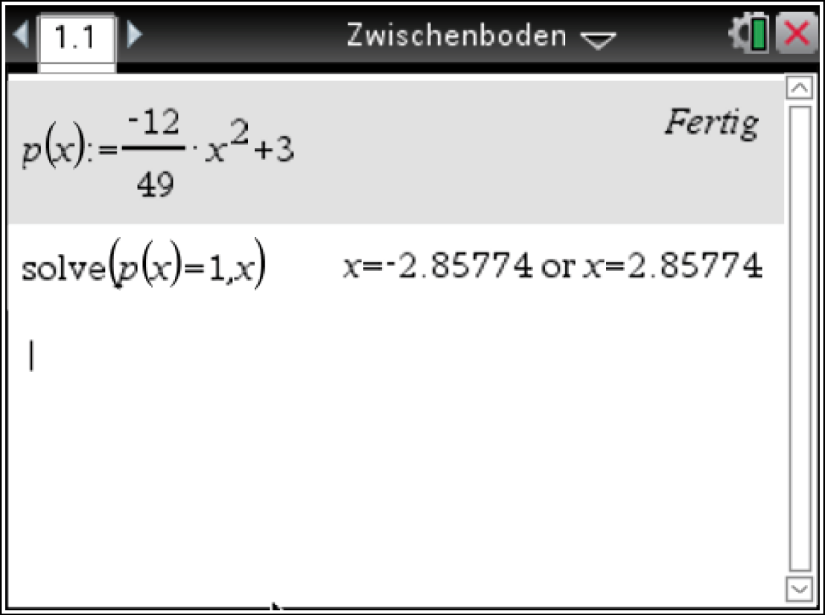 Mathematische Gleichung zur Lösung eines Problems mit p(x) und x-Werten.