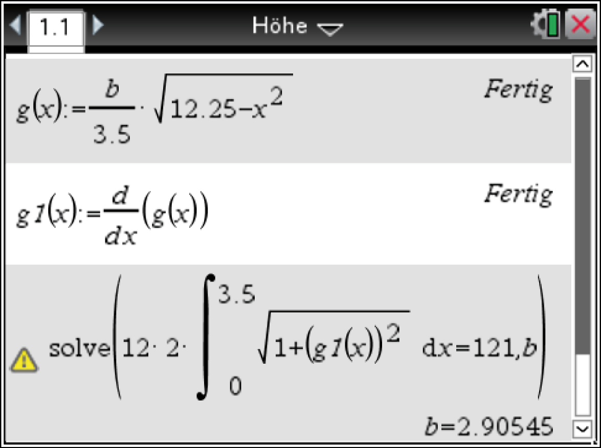 Mathematische Funktionen und Berechnungen in einer Softwareanwendung.