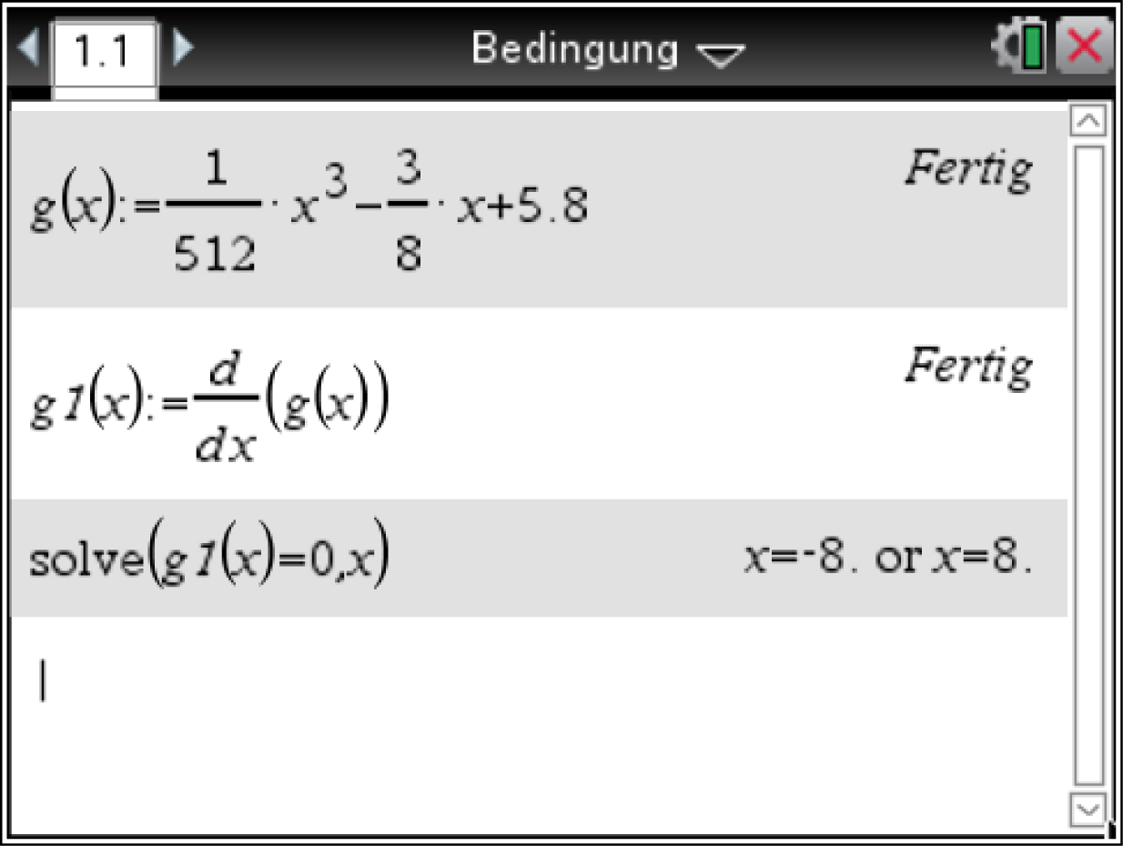 Mathematische Gleichungen und Ableitungen in einem Software-Interface.