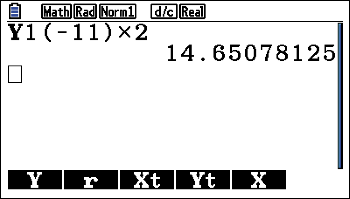 Display eines mathematischen Ausdrucks mit Resultat.