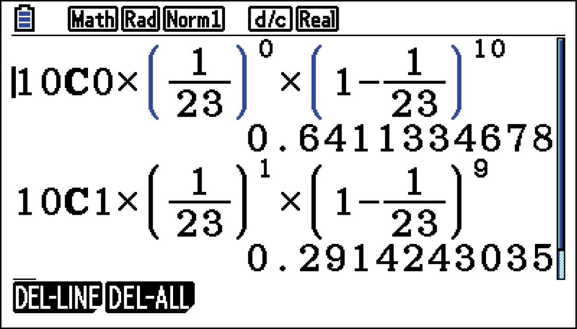 Mathematische Berechnungen und Formeln auf einem Taschenrechner-Display.