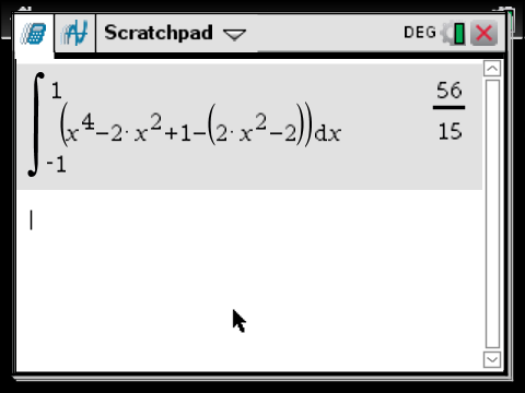 Mathematische Gleichung in einem Scratchpad-Fenster zur Berechnung eines Integrals.