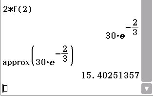 Mathematische Berechnung mit Funktionen und Näherungswert.
