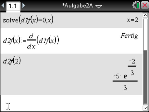 Mathematische Berechnungen in einer Software, die Ableitungen und Gleichungen löst.