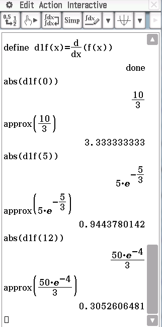 Mathematische Berechnungen und Ableitungen in einem Software-Interface.