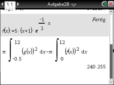 Mathematische Gleichung mit Integralen und Funktionen auf einem Bildschirm.