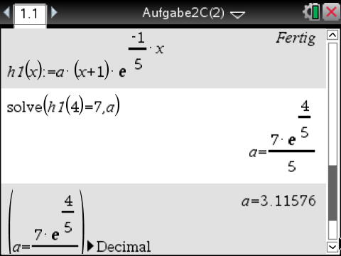 Mathematische Gleichung und Berechnungen auf einem Bildschirm dargestellt.