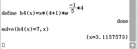 Mathematische Gleichung mit Definition einer Funktion und Lösung für x.