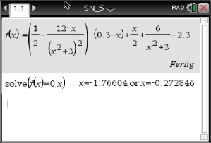 Mathematik-Bild mit einer Gleichung und deren Lösung, dargestellt auf einem grafischen Taschenrechner.