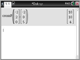 Mathematische Berechnung mit Vektoren in einer Softwareanwendung.