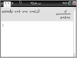 Mathematik-Software zeigt eine Gleichung zur Lösung von x an.