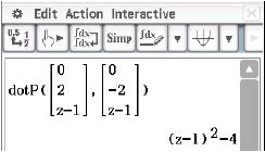 Mathematische Darstellung mit einer Matrix und einer Berechnung.
