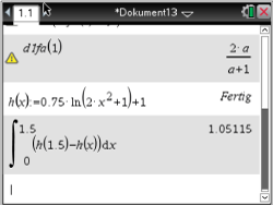 Mathematische Berechnungen und Funktionen in einem Software-Dokument.