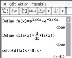 Mathematische Software zeigt Definitionen und Ableitungen einer Funktion.