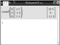 Mathematische Berechnung in einem Software-Dokument mit einer Matrixdarstellung.