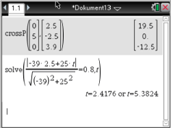 Mathematische Berechnungen in einem Programm, einschließlich Vektoren und Lösungen für r.