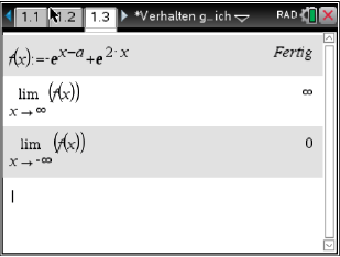 Mathematische Berechnungen und Grenzwertanalysen in einer Softwareoberfläche.