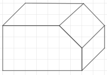 Grafische Darstellung eines geometrischen Objekts mit Gitterlinien.