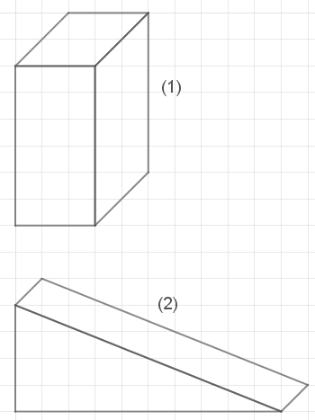 Grafische Darstellung von zwei geometrischen Formen auf einem Gitterhintergrund.