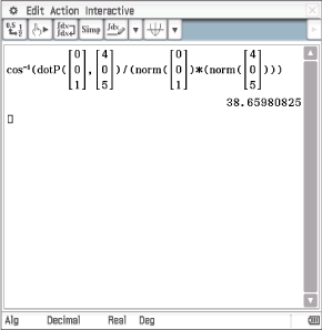Mathematische Berechnung mit Vektoren und Normen in einer Softwareanwendung. Ergebnis: 38.65980825.