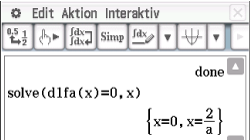 Mathematische Gleichung zur Lösung einer Funktion, dargestellt in einer Softwareoberfläche.