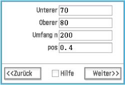 Eingabefelder mit Zahlen zur Berechnung. Schaltflächen für 