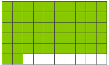 Ein Raster mit grünen und schwarzen Feldern in einem quadratischen Format.