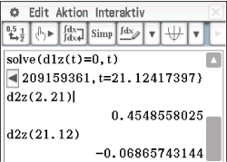 Screenshot einer Software zur Lösung mathematischer Gleichungen und Funktionen.