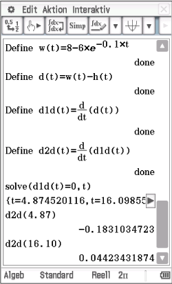Mathematische Berechnungen in einer Software mit Gleichungen und Ergebnissen.