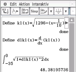 Mathematische Gleichungen und Berechnungen in einer Softwareanwendung.
