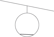 Ein einfaches Diagramm einer Wippe mit einem Kreis und einer horizontalen Linie.