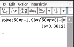 Mathematik-Software zeigt eine Gleichung zur Lösung an.