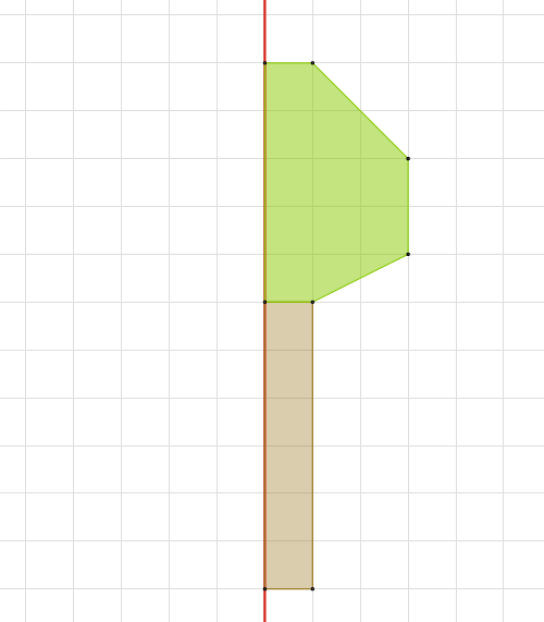 Grafik eines stilisierten Baumes mit grünem Blatt und braunem Stamm auf schwarzem Hintergrund.