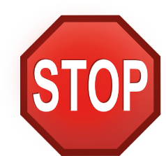 Rotes Stoppschild mit dem Wort 