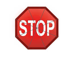 Rotes Stoppschild mit dem Wort 
