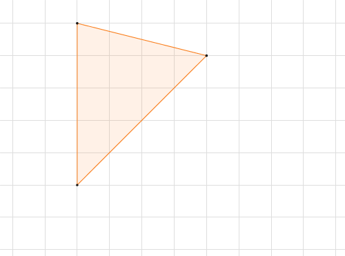 Ein orangefarbener Dreieck auf einem schwarz-weißen Gitterhintergrund.