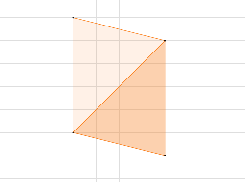 Orangefarbener 3D-ähnlicher Quader auf einem karierten Hintergrund.