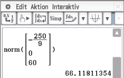 Mathematische Berechnung mit Matrix und Norm in einem Software-Tool.