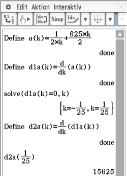 Mathematische Berechnungen und Ableitungen in einem Software-Tool dargestellt.